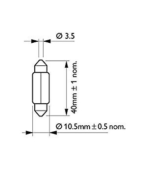 Ampoule Philips 13864CP FEST T10,5X43 13864 24V 5W