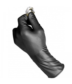 Gants jetables en nitrile Grippaz noirs KRAFTWERK 50pcs taille M 805.001.001