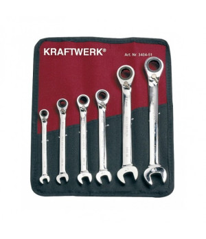 KRA3404-51. Trousse de 6 Clés à Cliquet Reversibles ClicKraft 8-19mm Kraftwerk