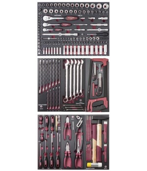 Assortiment d'outils, EVA, 1/4"+ 3/8"+ 1/2", 187 pcs Kraftwerk