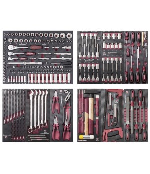 Assortiment d'outils, EVA, 1/4"+ 3/8"+ 1/2" 236 pcs Kraftwerk