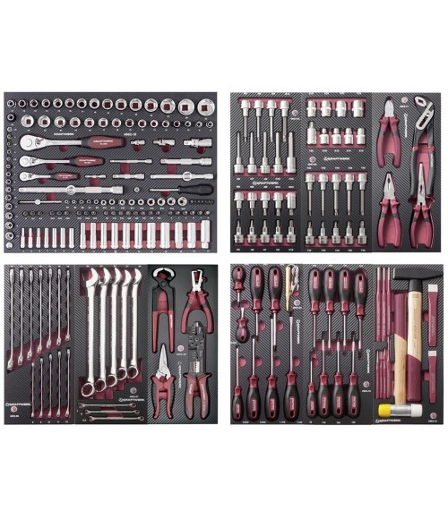 Assortiment d'outils, EVA, 1/4"+ 3/8"+ 1/2" 219 pcs Kraftwerk