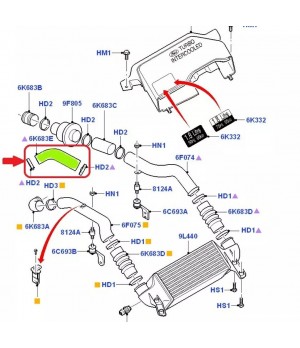 Durite supérieure échangeur Tourneo Transit 1.8 TDCI OE: 5050742