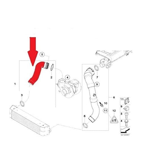 Durite de turbo Manchon intercooler serie 1 118D 120D E87 11617800967