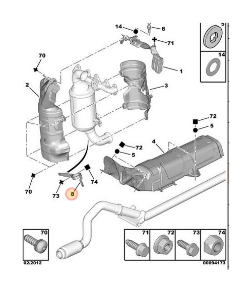 Support écran thermique avant 1714S2