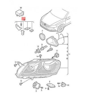 Kit réparation phare gauche Passat B7 3AA998225