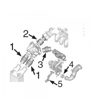 Pack Durite entre Doseur d'Air Intercooler C2 C3 C4 PICASSO C5 307 407 1.6 HDI 0382.FN