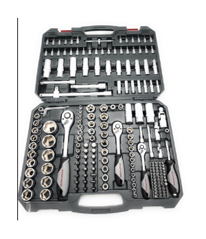 Coffret universel douilles et accessoires 1/2", 1/4", 3/8", 200 pcs Kraftwerk 204.104.800