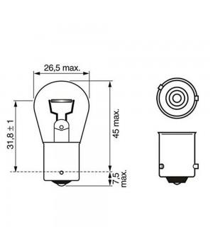 Ampoule Bosch PY21w Pure Light auto moto 12V 21W BAU15s