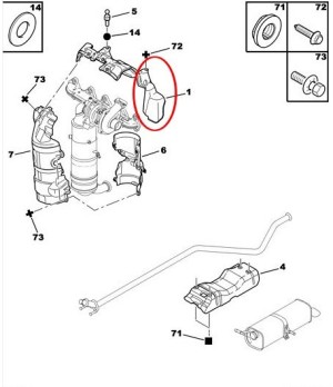 Ecran thermique échappement couvercle collecteur 1.6h 1723T3