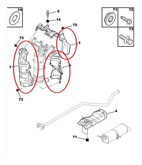 Ecran thermique échappement  Collecteur PSA 1.6 hdi1723.T1