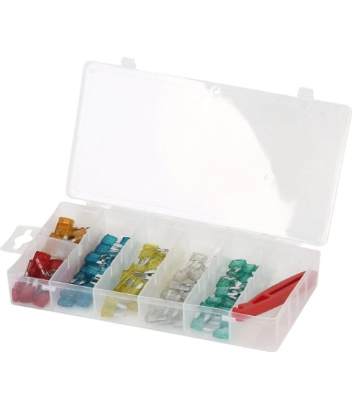 Jeu de 120 fusibles boite de mini fusibles de 5A a 30A coffret de fusible