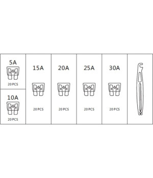 Jeu de 120 fusibles boite de mini fusibles de 5A a 30A coffret de fusible